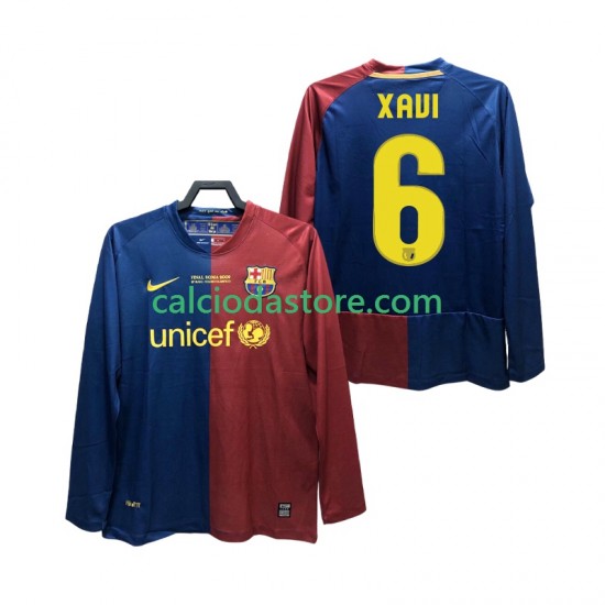 Maglia FC Barcelona XAVI 6 Champions League 2009 Retro Gara Home Uomo 2008 ML Maglia FC Barcelona XAVI 6 Champions League 2009 Retro Gara Home Uomo 2008 ML