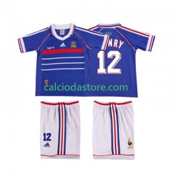 Maglia Francia Henry 12 Retro Gara Home Completo Bambino 2-13 Anni 1998 MC