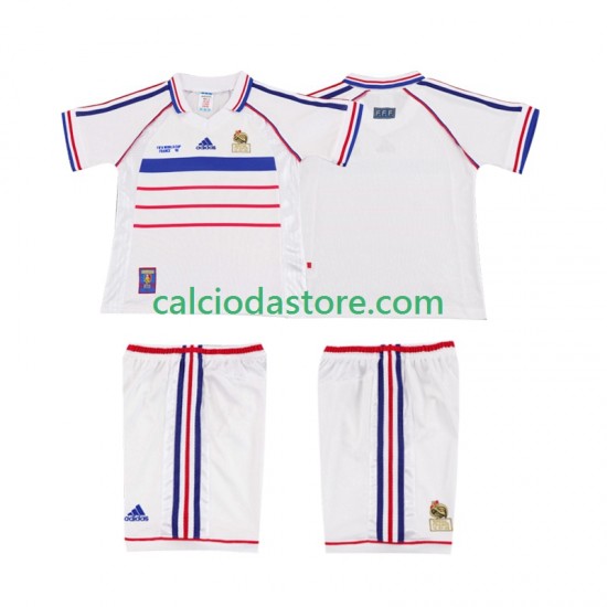 Maglia Francia Retro Gara Away Completo Bambino 2-13 Anni 1998 MC