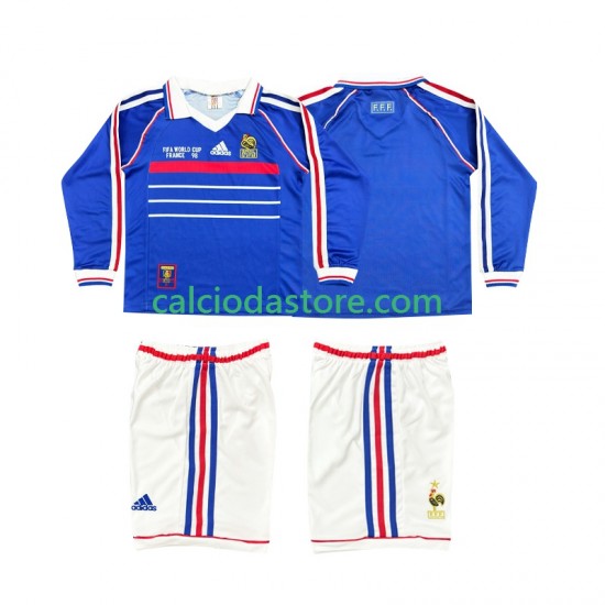 Maglia Francia Retro Gara Home Completo Bambino 2-13 Anni 1998 ML Maglia Francia Retro Gara Home Completo Bambino 2-13 Anni 1998 ML