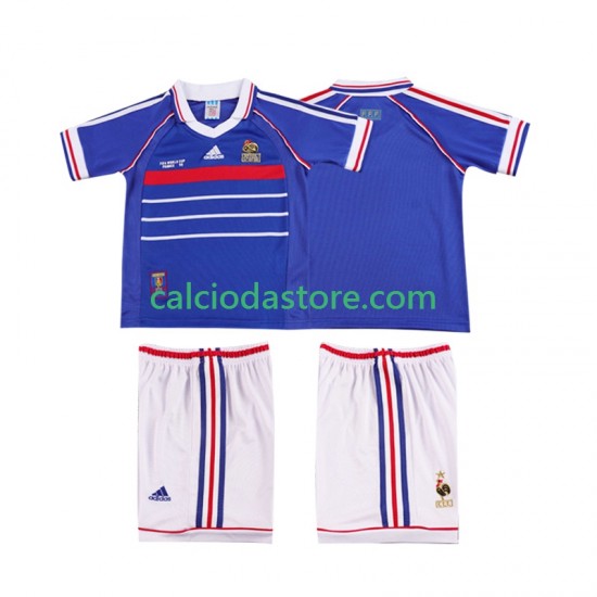 Maglia Francia Retro Gara Home Completo Bambino 2-13 Anni 1998 MC