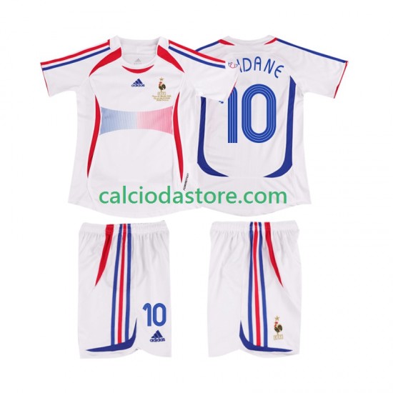 Maglia Francia ZIDANE 10 Retro Gara Away Completo Bambino 2-13 Anni 2006 MC Maglia Francia ZIDANE 10 Retro Gara Away Completo Bambino 2-13 Anni 2006 MC
