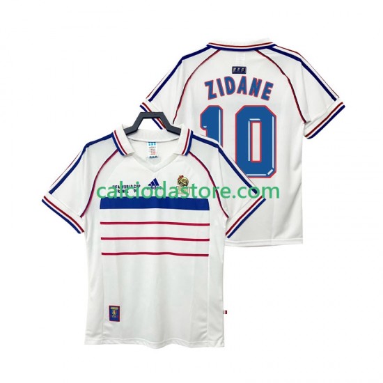Maglia Francia ZIDANE 10 Retro Gara Away Uomo 1998 MC