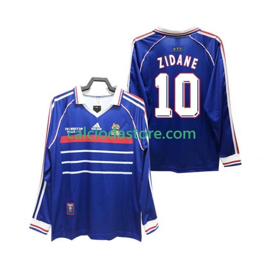 Maglia Francia ZIDANE 10 Retro Gara Home Uomo 1998 ML