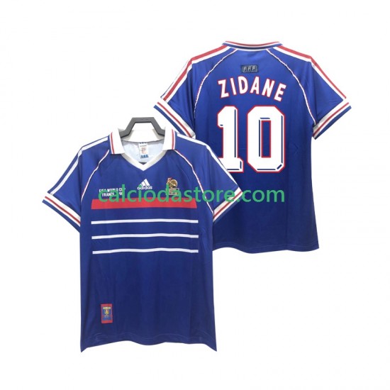 Maglia Francia ZIDANE 10 Retro Gara Home Uomo 1998 MC