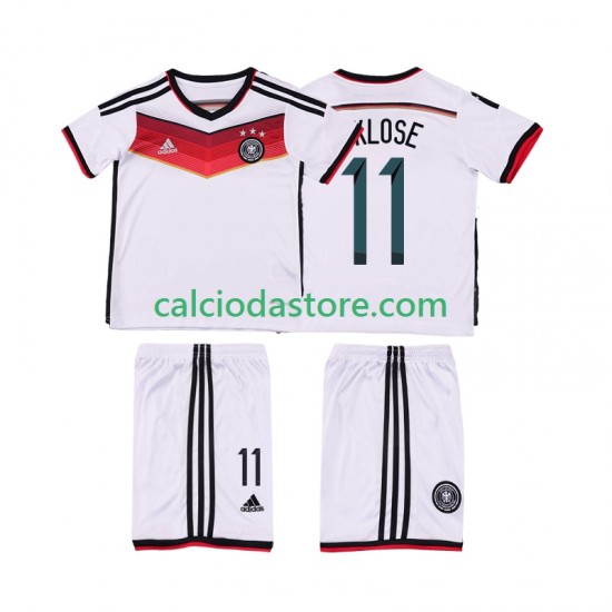 Maglia Germania KLOSE 11 2014 Retro Gara Home Completo Bambino 2-13 Anni MC Maglia Germania KLOSE 11 2014 Retro Gara Home Completo Bambino 2-13 Anni MC
