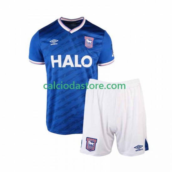 Maglia Ipswich Town Gara Home Completo Bambino 2-13 Anni 2025-2026 MC