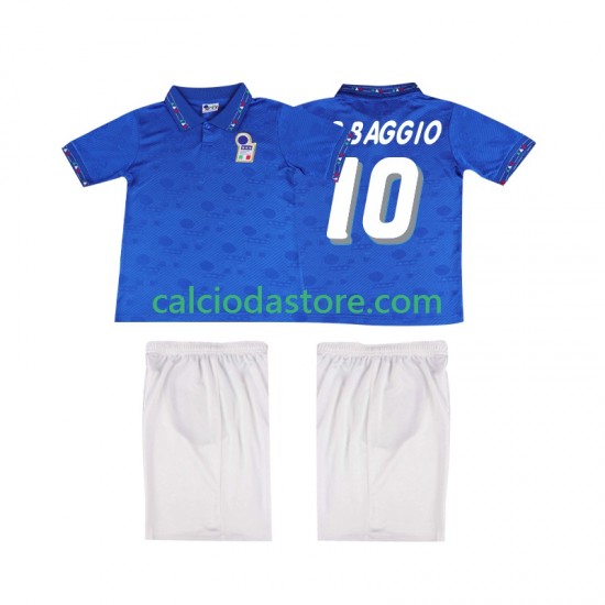 Maglia Italia Roberto Baggio 10 Retro Gara Home Completo Bambino 2-13 Anni 1994 MC