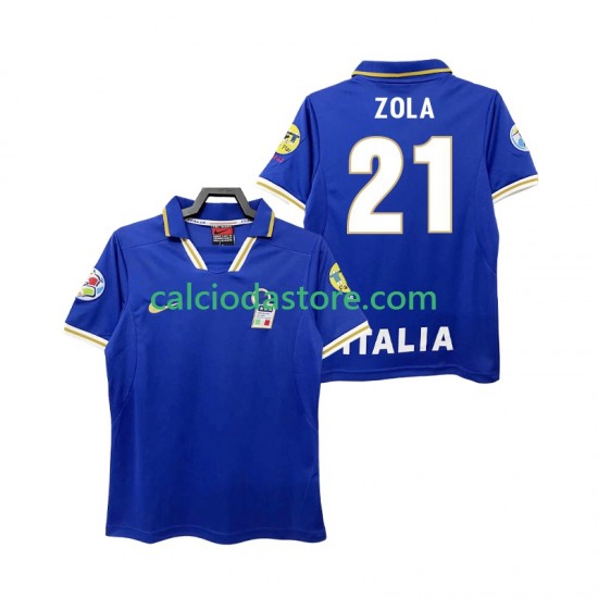Maglia Italia ZOLA 21 1996 Retro Gara Home Uomo MC