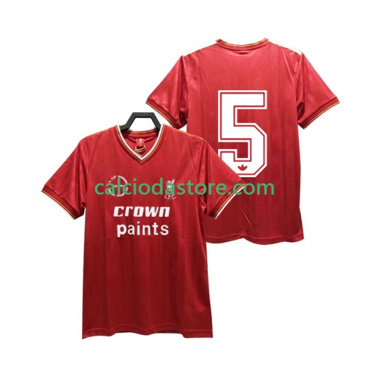 Maglia Liverpool 5 1985 1986 Retro Gara Home Uomo MC Maglia Liverpool 5 1985 1986 Retro Gara Home Uomo MC