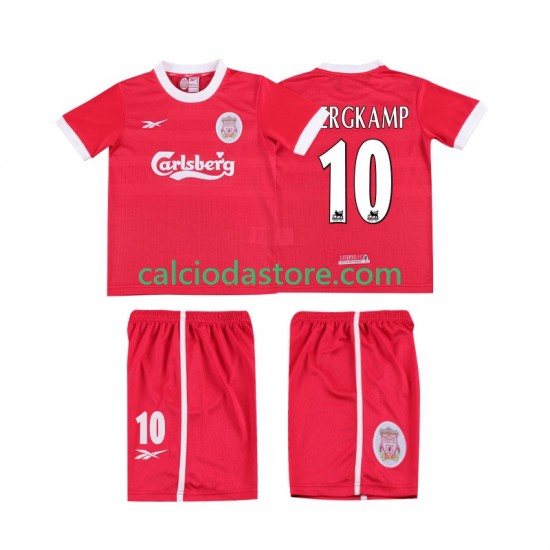 Maglia Liverpool BERGKAMP 10 LWP 1997 Retro Gara Home Completo Bambino 2-13 Anni 1998 MC