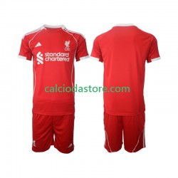 Maglia Liverpool Gara Home Completo Bambino 2-13 Anni 2025-2026 MC