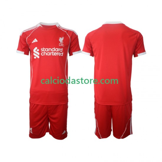 Maglia Liverpool Gara Home Completo Bambino 2-13 Anni 2025-2026 MC