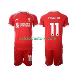Maglia Liverpool Mohamed Salah 11 Gara Home Completo Bambino 2-13 Anni 2025-2026 MC