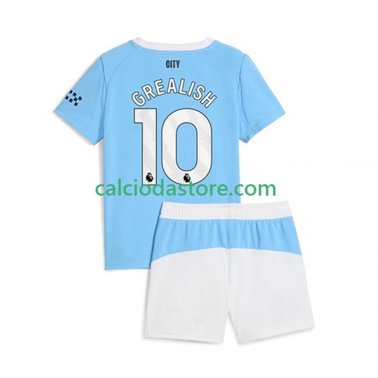 Maglia Manchester City Jack Grealish 10 Gara Home Completo Bambino 2-13 Anni 2025-2026 MC Maglia Manchester City Jack Grealish 10 Gara Home Completo Bambino 2-13 Anni 2025-2026 MC