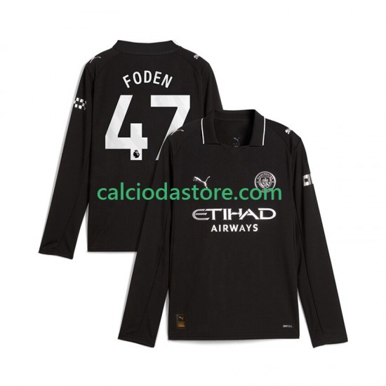 Maglia Manchester City Phil Foden 47 Gara Away Uomo 2025-2026 ML Maglia Manchester City Phil Foden 47 Gara Away Uomo 2025-2026 ML