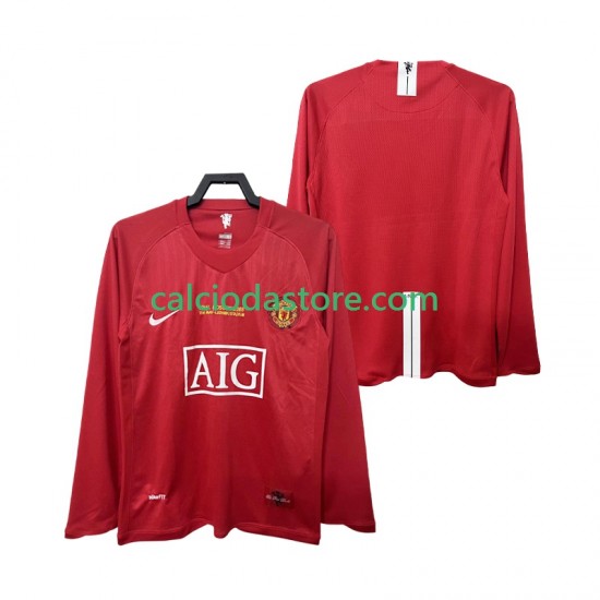 Maglia Manchester United Champions League 2007 Retro Gara Home Uomo 2008 ML Maglia Manchester United Champions League 2007 Retro Gara Home Uomo 2008 ML