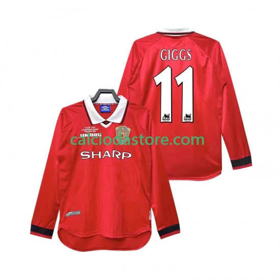 Maglia Manchester United Giggs 11 2000 Retro Gara Home Uomo 1999 ML