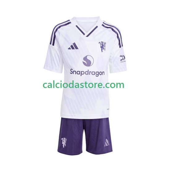 Maglia Manchester United Gara Away Completo Bambino 2-13 Anni 2025-2026 MC