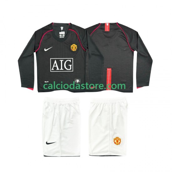 Maglia Manchester United 2007 Retro Gara Away Completo Bambino 2-13 Anni 2008 ML Maglia Manchester United 2007 Retro Gara Away Completo Bambino 2-13 Anni 2008 ML
