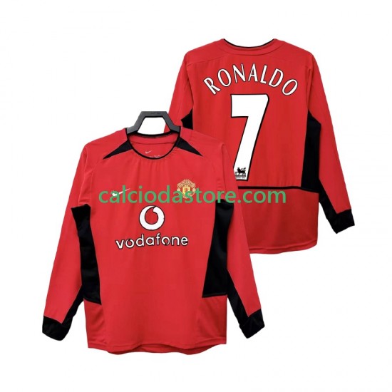 Maglia Manchester United RONALDO 7 Retro Gara Home Uomo 2004 2002 ML Maglia Manchester United RONALDO 7 Retro Gara Home Uomo 2004 2002 ML