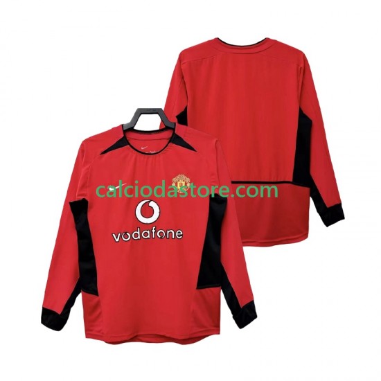 Maglia Manchester United Retro Gara Home Uomo 2004 2002 ML Maglia Manchester United Retro Gara Home Uomo 2004 2002 ML