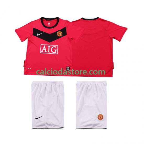 Maglia Manchester United 2009 Retro Gara Home Completo Bambino 2-13 Anni 2010 MC