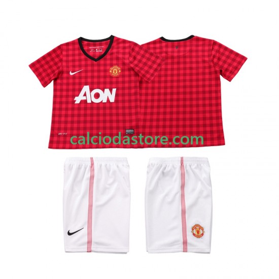 Maglia Manchester United 2012 2013 Retro Gara Home Completo Bambino 2-13 Anni MC