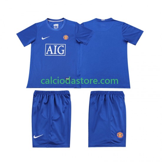 Maglia Manchester United 2009 Retro Gara Terza Completo Bambino 2-13 Anni 2008 MC
