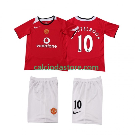 Maglia Manchester United Ruud van Nistelrooy 2005 Retro Gara Home Completo Bambino 2-13 Anni 2006 MC