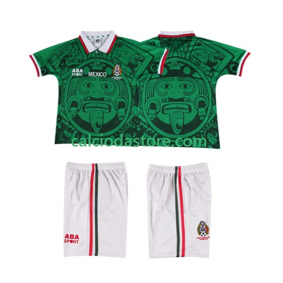 Maglia Messico Retro Gara Home Completo Bambino 2-13 Anni 1998 MC Maglia Messico Retro Gara Home Completo Bambino 2-13 Anni 1998 MC