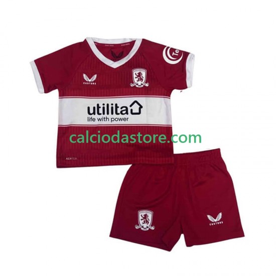 Maglia Middlesbrough Gara Home Completo Bambino 2-13 Anni 2025-2026 MC