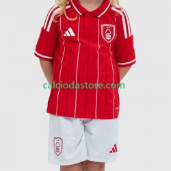 Maglia Nottingham Forest Gara Home Completo Bambino 2-13 Anni 2025-2026 MC