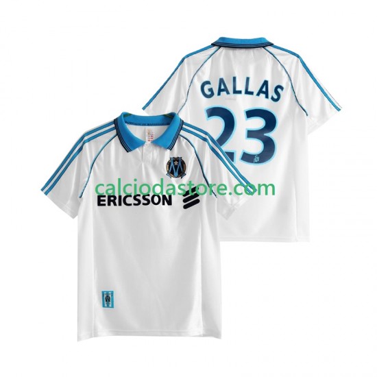 Maglia Olympique de Marseille Gallas 23 Retro Gara Home Uomo 1998 1999 MC Maglia Olympique de Marseille Gallas 23 Retro Gara Home Uomo 1998 1999 MC