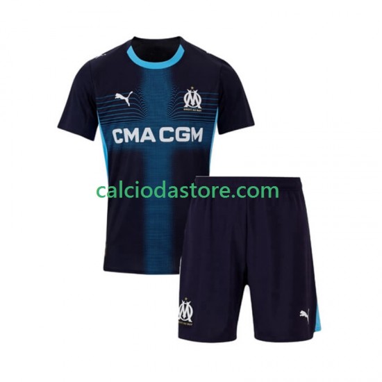 Maglia Olympique de Marseille Gara Away Completo Bambino 2-13 Anni 2025-2026 MC Maglia Olympique de Marseille Gara Away Completo Bambino 2-13 Anni 2025-2026 MC
