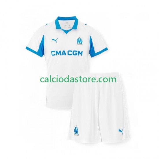 Maglia Olympique de Marseille Gara Home Completo Bambino 2-13 Anni 2025-2026 MC Maglia Olympique de Marseille Gara Home Completo Bambino 2-13 Anni 2025-2026 MC