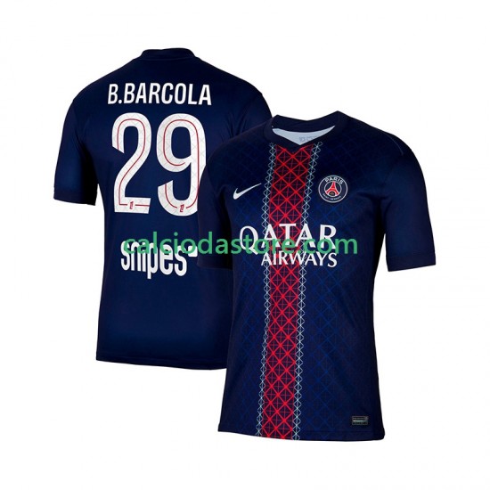 Maglia Paris Saint-Germain Bradley Barcola 29 Gara Home Uomo 2025-2026 MC Maglia Paris Saint-Germain Bradley Barcola 29 Gara Home Uomo 2025-2026 MC