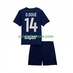 Maglia Paris Saint-Germain Desire Doue 14 Gara Home Completo Bambino 2-13 Anni 2025-2026 MC