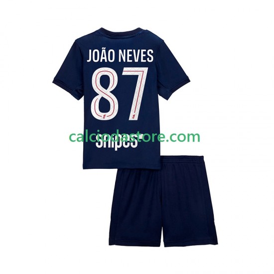 Maglia Paris Saint-Germain Joao Neves 87 Gara Home Completo Bambino 2-13 Anni 2025-2026 MC Maglia Paris Saint-Germain Joao Neves 87 Gara Home Completo Bambino 2-13 Anni 2025-2026 MC