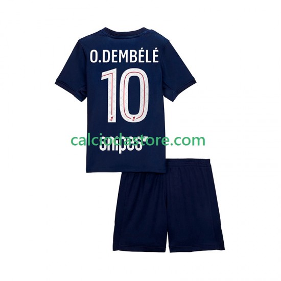 Maglia Paris Saint-Germain Ousmane Dembele 10 Gara Home Completo Bambino 2-13 Anni 2025-2026 MC