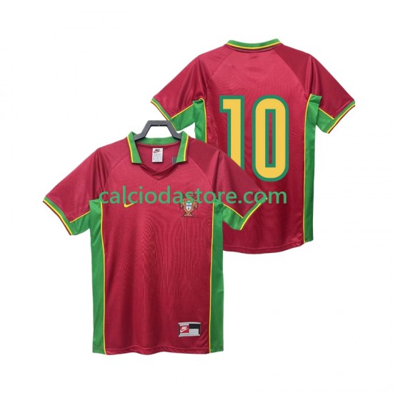 Maglia Portogallo 10 Retro Gara Home Uomo 1998 MC Maglia Portogallo 10 Retro Gara Home Uomo 1998 MC