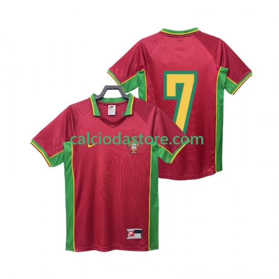 Maglia Portogallo 7 Retro Gara Home Uomo 1998 MC Maglia Portogallo 7 Retro Gara Home Uomo 1998 MC