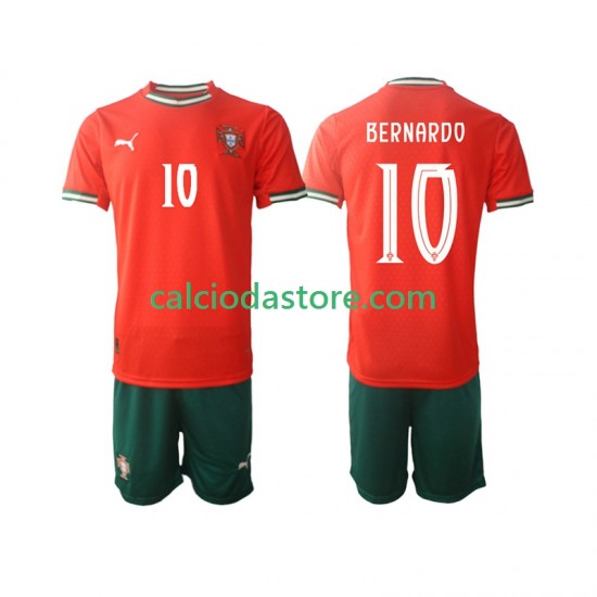 Maglia Portogallo Bernardo Silva 10 Gara Home Completo Bambino 2-13 Anni 2025-2026 MC