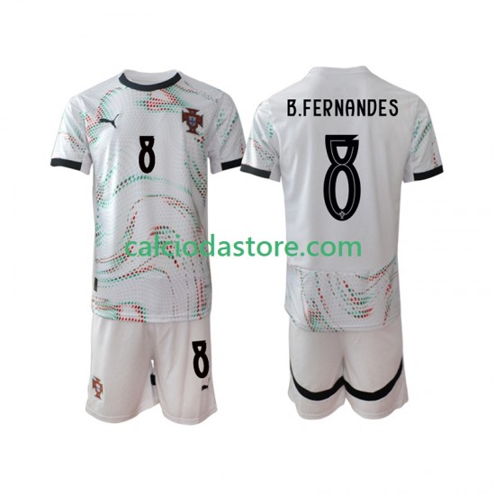 Maglia Portogallo Bruno Fernandes 8 Gara Away Completo Bambino 2-13 Anni 2025-2026 MC