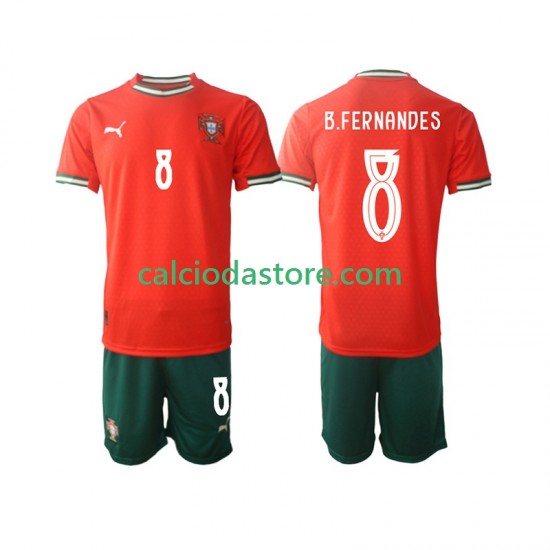 Maglia Portogallo Bruno Fernandes 8 Gara Home Completo Bambino 2-13 Anni 2025-2026 MC Maglia Portogallo Bruno Fernandes 8 Gara Home Completo Bambino 2-13 Anni 2025-2026 MC