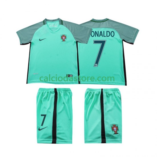 Maglia Portogallo Cristiano Ronaldo 7 2016 Retro Gara Away Completo Bambino 2-13 Anni MC