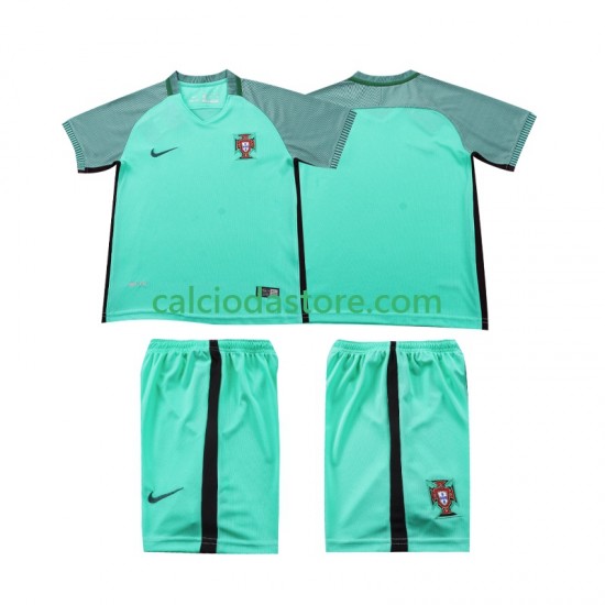 Maglia Portogallo 2016 Retro Gara Away Completo Bambino 2-13 Anni MC