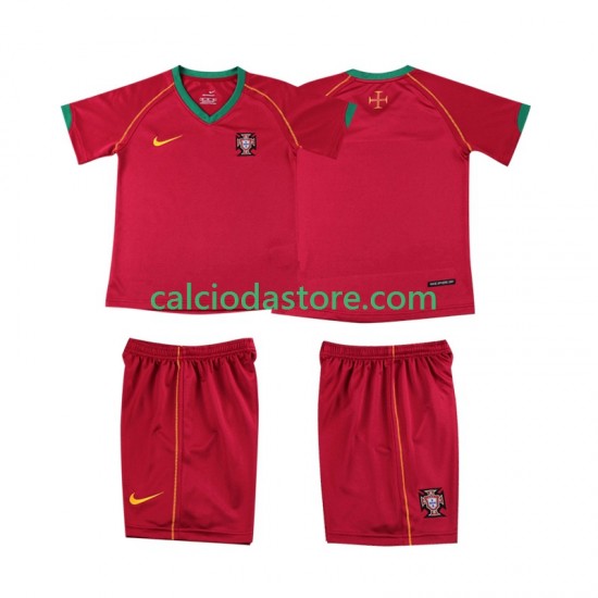Maglia Portogallo Retro Gara Home Completo Bambino 2-13 Anni 2006 MC