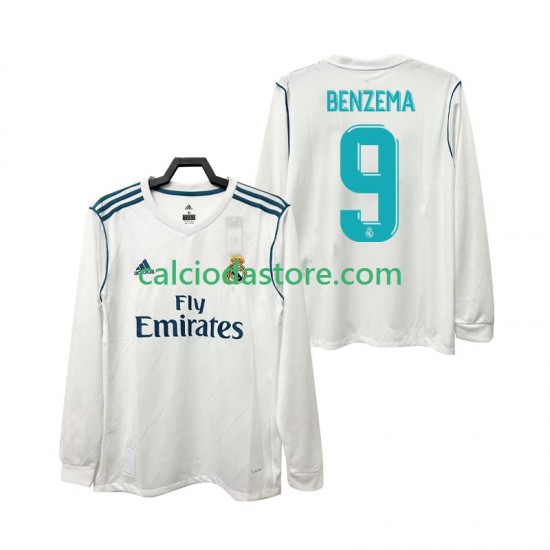 Maglia Real Madrid BENZEMA 9 2017 2018 Retro Gara Home Uomo ML Maglia Real Madrid BENZEMA 9 2017 2018 Retro Gara Home Uomo ML