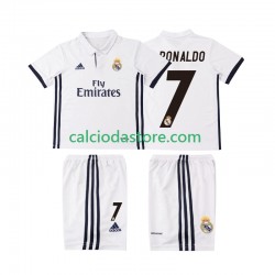 Maglia Real Madrid Cristiano Ronaldo 7 2016 2017 Retro Gara Home Completo Bambino 2-13 Anni MC